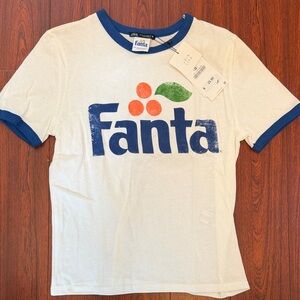 Zara Women’s White and Blue Graphic Tee